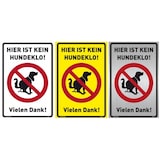 thumbnail of Schild Hier ist kein Hundeklo! | stabiles Alu-Schild mit UV-Schutz 20x30cm : weiß (200x300x2mm)