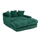thumbnail of Schlafsofa Chaiselongue Cord Sofa mit 3 Kissen, ergonomisch und bequem, modernes Lounge Sofa für Wohnzimmer und Büro, 125x155x63 Smaragdgrün