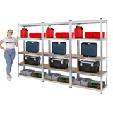 thumbnail of PROREGAL MegaDeal 3x étagère robuste RAGNAR, HxLxP 180x90x40cm, Charge du compartiment 175kg, Galvanisé, Étagère de garage, étagère de cave