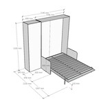 thumbnail of Kentaro Schlafsofa 140, Esche weiß, mit Links-Rechts-Säule (ALESSIA 20) Klappbett