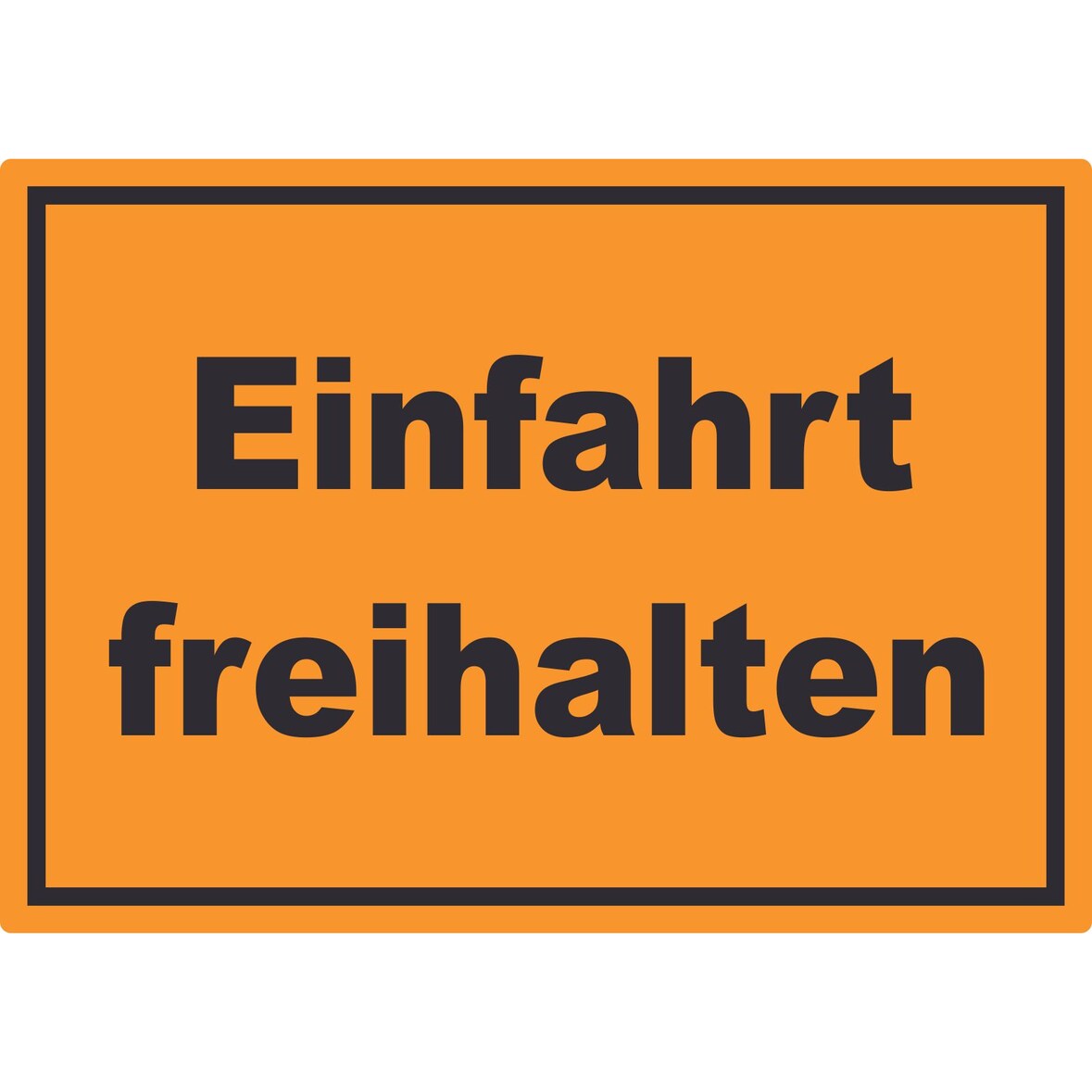 Einfahrt freihalten Aufkleber schwarz-orange A9 (37x52mm)