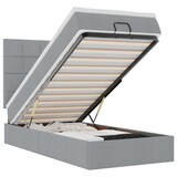thumbnail of vidaXL Ottoman-Bett mit Matratze & LEDs Hellgrau 90x190 cm Stoff