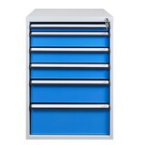 thumbnail of PROREGAL Schubladenbox mit 6 Schubladen für Werkbank Rhino| HxBxT 80x53x70cm | Traglast 60kg | Lichtgrau/Lichtblau