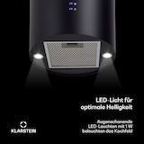 thumbnail of Klarstein Barett Inselabzugshaube Ø35 cm Umluft 558 m³/h LED Aktivkohlefilter Schwarz