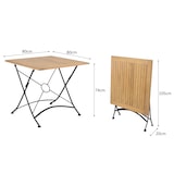 thumbnail of METRO PROFESSIONAL Inklapbare horeca tafel Baviera, acaciahout/staal, 80 x 80 cm, naturel/zwart