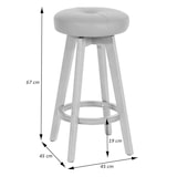 thumbnail of Barhocker Navan, Barstuhl Tresenhocker, Holz Kunstleder drehbar ~ taupe, helle Beine