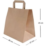 thumbnail of 50 stabile Papiertragetaschen Braun | 26x17x25 cm | Kraftpapier-Einkaufstüten & Geschenktüten mit Henkel