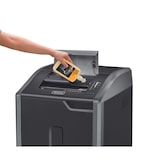 thumbnail of Fellowes Destructora de papel 425Ci, uso +10 usuarios, corte en partículas, destruye 32 hojas, papelera extraíble de 121 L, Antiatasco, color negro