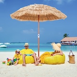 thumbnail of COSTWAY Hawaii-Strandschirm Stroh-Neigeschirm für den Garten, höhenverstellbar, UV-Schutz, Strohschirm