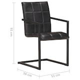 thumbnail of vidaXL Eetkamerstoelen 2 st echt leer zwart