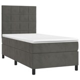 thumbnail of vidaXL Boxspringbett mit Matratze & LED Dunkelgrau 100x200 cm Samt