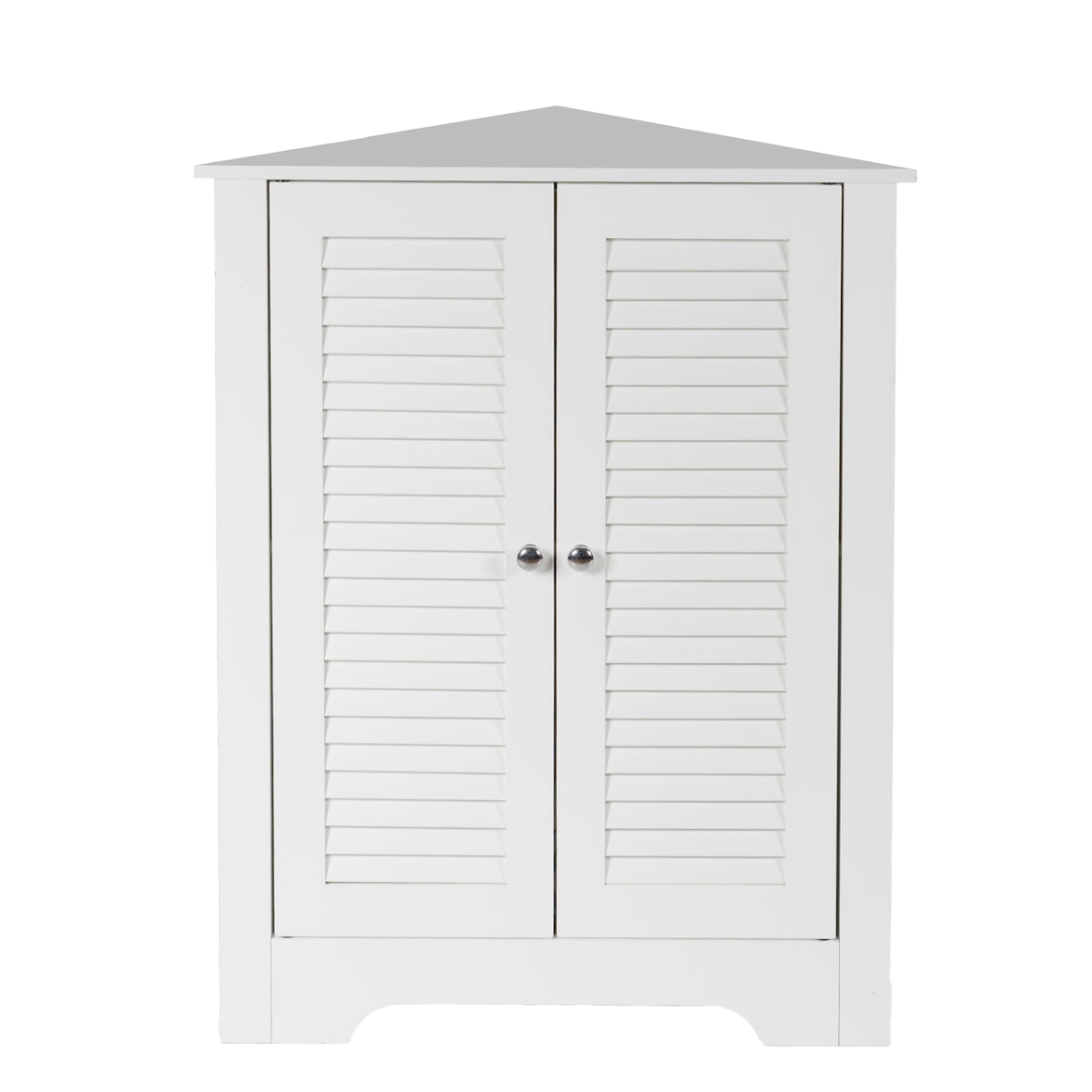 Armario de baño esquinero COSTWAY con 2 puertas de listones, armario de baño de madera, armario de almacenamiento