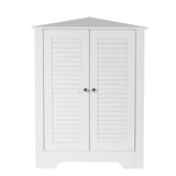 thumbnail of Armario de baño esquinero COSTWAY con 2 puertas de listones, armario de baño de madera, armario de almacenamiento