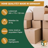 thumbnail of 1000 x Faltkarton (260 x 170 x 120 mm) stabil 1-wellig Versandkarton Päckchen DHL Hermes Schachtel Box Paket braun BB-Verpackungen