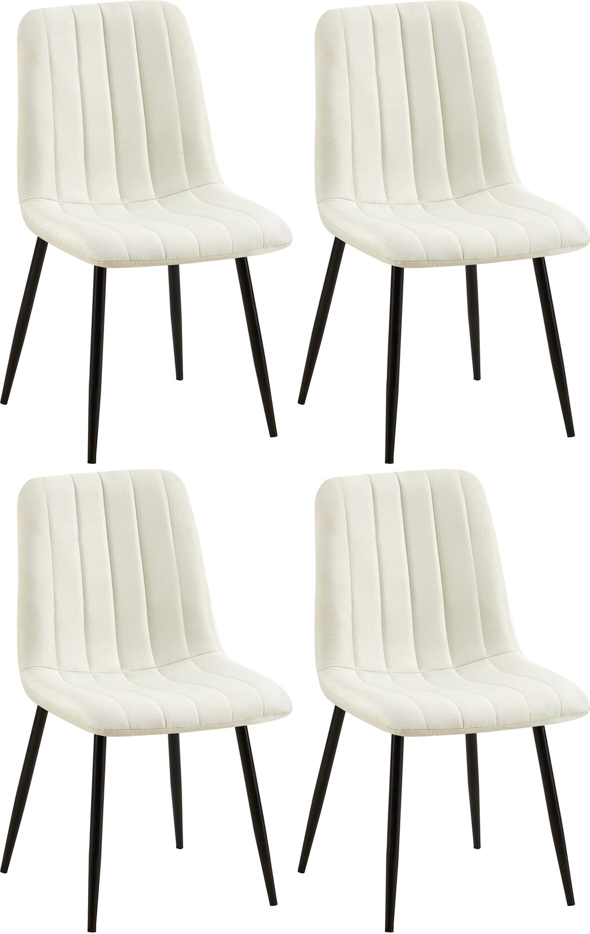 CHEFGASTRO 4er-Set Esszimmerstuhl SAN ANTONIO Stoff HxBxT 88x45x53cm Creme Küchenstuhl