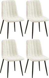thumbnail of CHEFGASTRO 4er-Set Esszimmerstuhl SAN ANTONIO Stoff HxBxT 88x45x53cm Creme Küchenstuhl