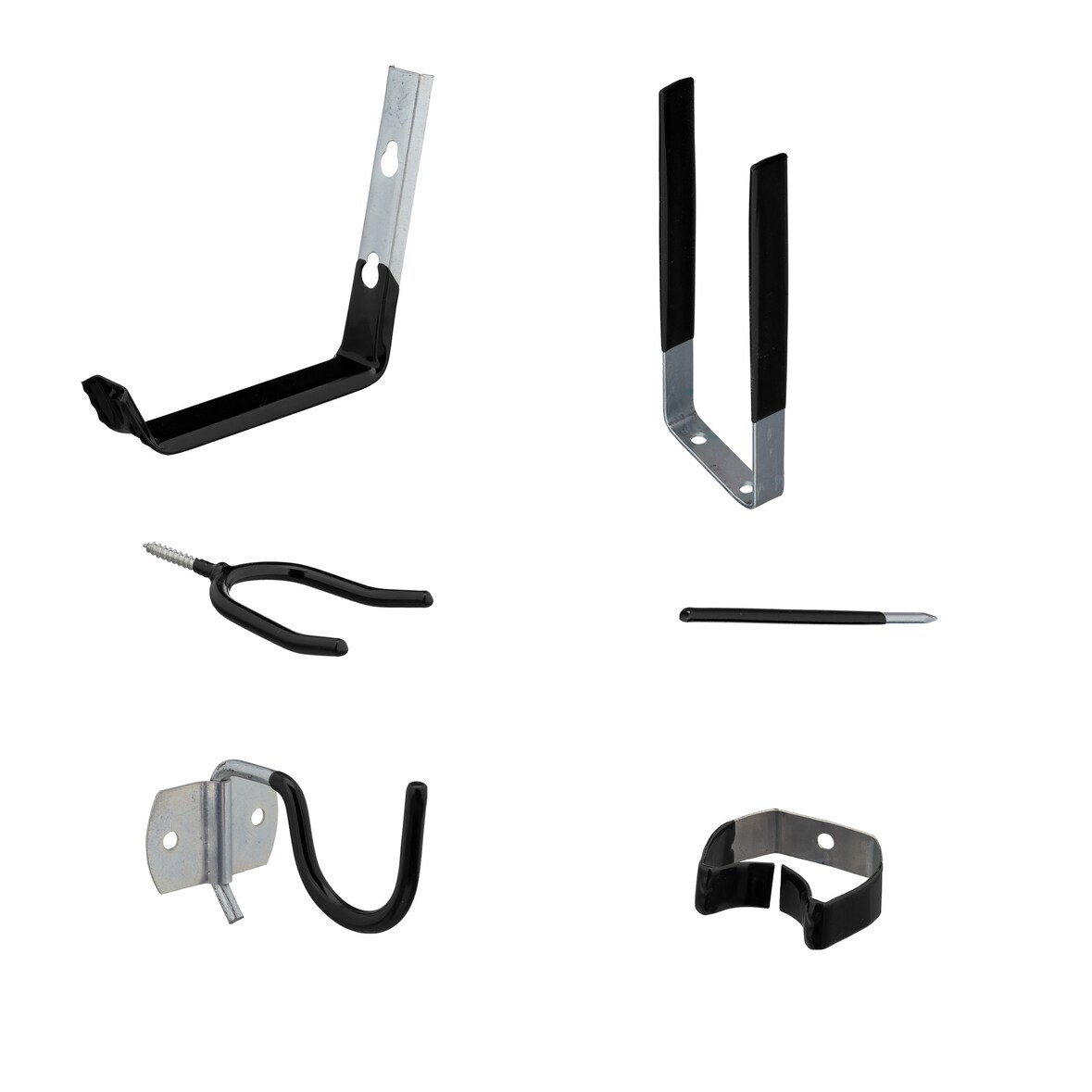 Relaxdays Wandhaken, 30-tlg. Set, Werkzeug Wandhalterung für Garage, gummiert, Gerätehalter Werkstatt, Stahl, schwarz