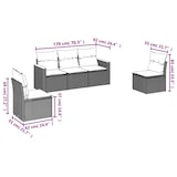thumbnail of vidaXL 5-tlg. Garten-Sofagarnitur mit Kissen Schwarz Poly Rattan