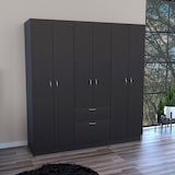 thumbnail of TUHOME Guarda-roupa Mitu 6 Portas - Preto / Branco