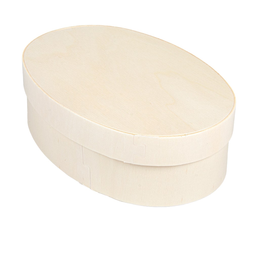 Garcia de Pou 20 Unités - Mini Boîte Ovale Avec Couvercle 16X10,5X5 Cm Naturel Bois