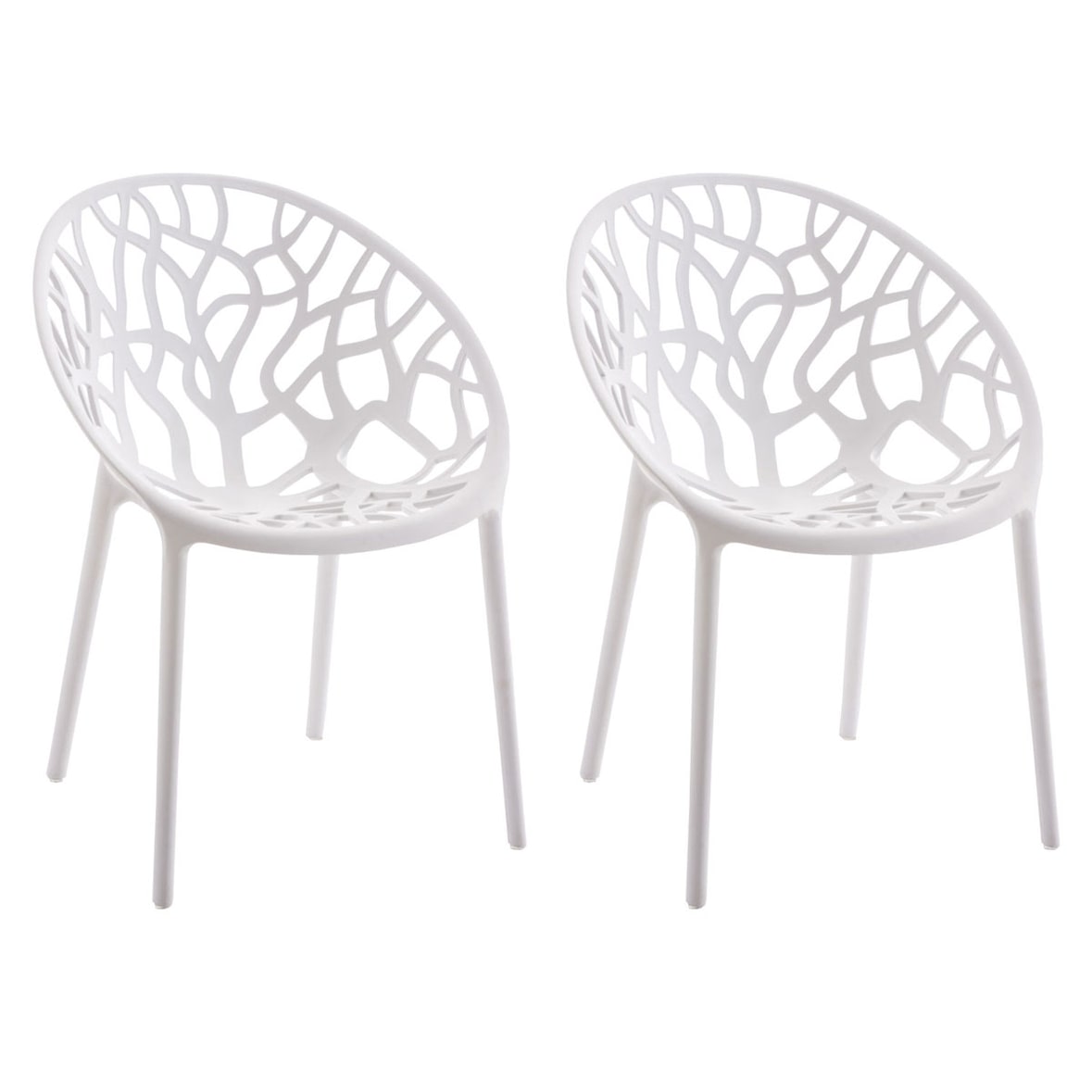 Conjunto de 2 sillas de jardín apilables Hope Blanco