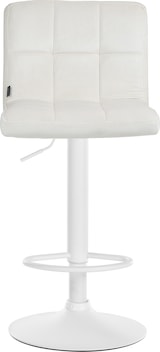 thumbnail of DELUKE® Barhocker BRISBAN - Creme, Samt, Weiß | Barhocker mit Lehne Barstuhl Tresenhocker Tresenstuhl Kneipenhocker Kneipenstuhl
