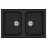 thumbnail of vidaXL Keukenwasbak Zwart 76 x 48 x 30 cm Graniet