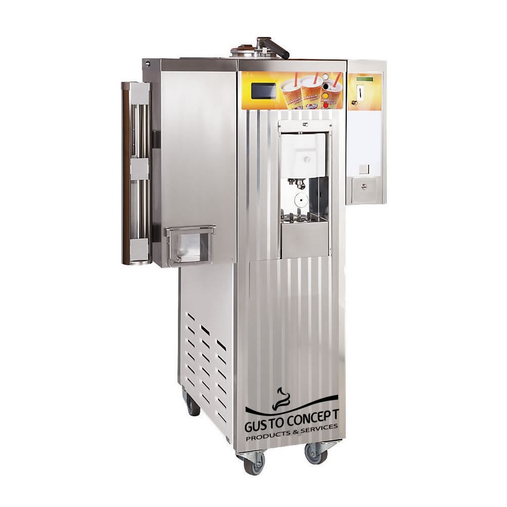 Máquina de batidos de 4 sabores con pasteurizador 100% automático, dispensador de fichas y tarjeta azul LUNA MLK O GUSTOCONCEPT