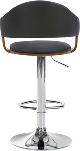 thumbnail of Décoshop26 - Barhocker im Retro-Chic-Design mit schwarzem PVC-Sitz Gestell aus Walnussholz und verchromten Metallbeinen 10_0005289
