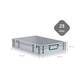 thumbnail of PROREGAL 10x Eurobox NextGen Color | HxBxT 12x40x60cm | 23 Liter | Griffe grün geschlossen | Glatter Boden | Eurobehälter