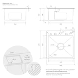 thumbnail of ML-Design Spülbecken Edelstahl 45 × 45 cm Silber – Eckige Einbauspüle mit Ab- & Überlaufgarnitur, 1 Becken klein, Edelstahlspüle mit Siphon & 2