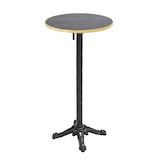 thumbnail of Table haute ronde 60 cm inclinable plateau marbre noir/doré et noir