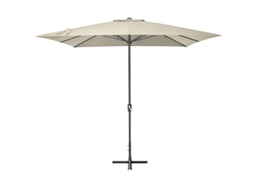 METRO PROFESSIONAL Guarda-sol pentagonal, alumínio, 3 x 3 m, repelente de água, bege/cinzento