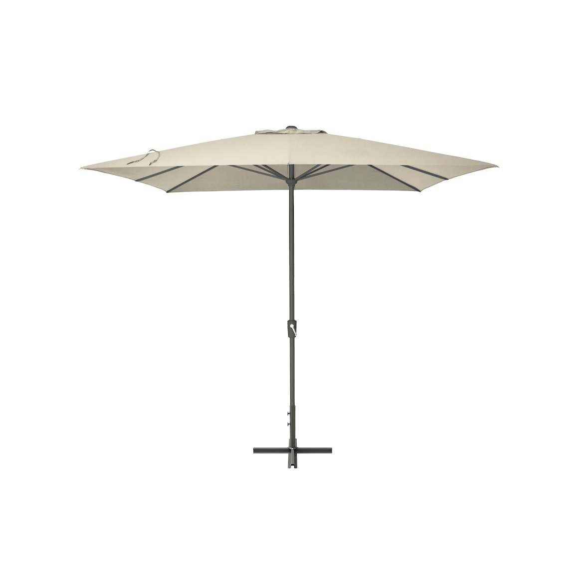 METRO PROFESSIONAL Sombrilla cuadrada, aluminio, 3 x 3 m, repelente al agua, humus/gris