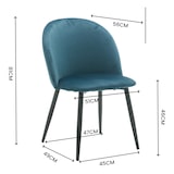 thumbnail of METRO PROFESSIONAL Silla de restaurante tapizada Lika, juego de 2, acero/poliéster, azul claro/negro