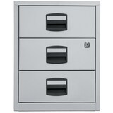 thumbnail of Bisley Home Beistellschrank auf Rollen mit Schloss aus Stahlblech, 3 Universal-Schubladen abschließbar - Büroschrank für DIN A4 Dokumente, Kleinteile