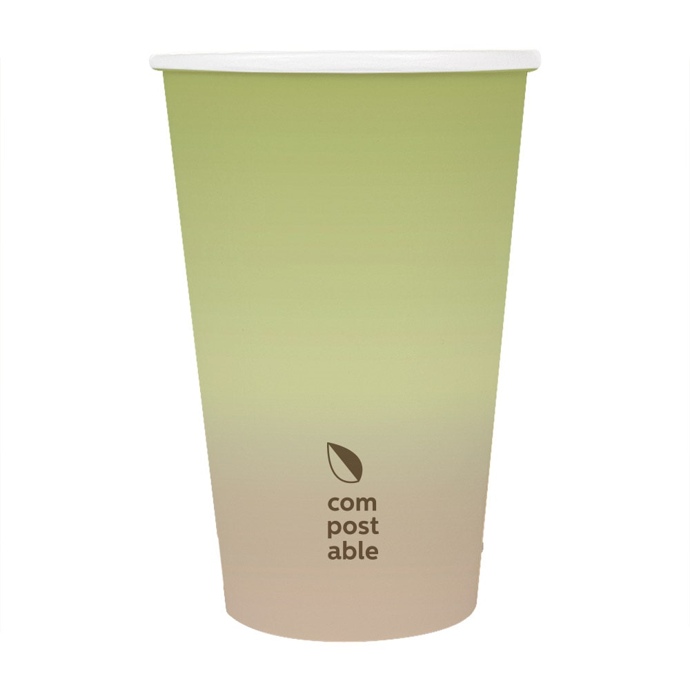 Garcia de Pou 1000 unità - Bicchieri per bevande fredde e calde a una parete compostabili Gradient 660 ml 300 g/m2 Ø9/6X17 cm bianco cartone