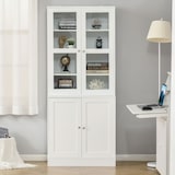 thumbnail of Vitrina para Salón Estantería Librería con 4 Puertas y Estantes Ajustables Estilo Moderno Multiusos para Cocina Oficina 76x40x178,5 cm