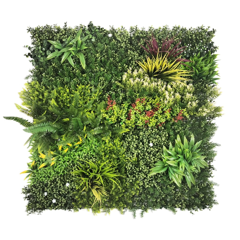 Bonerva | Jardín Vertical Jamaica | Pieza 100x100cm (1m²) | Planta artificial decoración oficina, hotel, restaurante | MAL1215