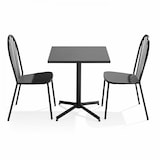 thumbnail of Ensemble table carrée de terrasse et 2 chaises bistrot gris