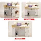 thumbnail of Rezeption Theke Bar Empfangstheke empfangstisch Counter Kassentisch Holzoptik und Beige 110cm L