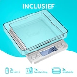 thumbnail of SOEM® Keukenweegschaal Digitaal met Kom en Roze maatlepel set – Compacte Precisie Weegschaal 0.1 gram – Koffie Weegschaal  – Tarra functie
