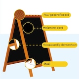 thumbnail of BRASQ Krijtstoepbord Mahonie - 55x 85 CM - Krijtbord - Reclamebord - Stoepbord - Dubbelzijdig - voor Binnen en Buiten - Horeca