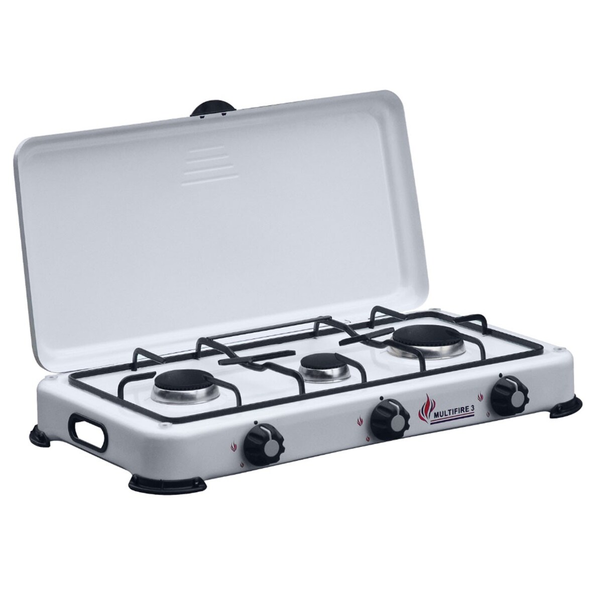 Réchaud gaz 3 feux 4100W Brûleurs fonte Amovibles