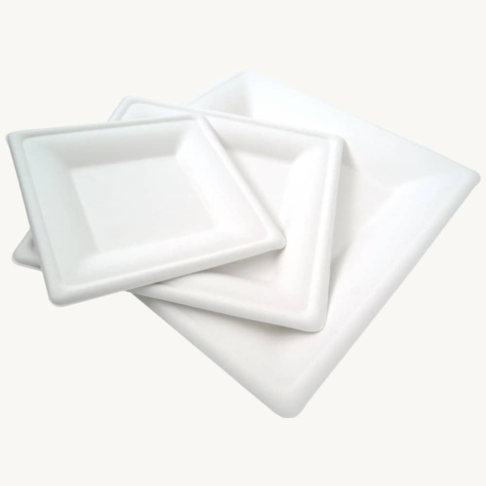Ekoe Kompostierbare quadratische Platten aus Zellulosezellstoff 26x26 cm 100 Stk