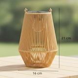 thumbnail of Outsunny Conjunto de 2 Candeeiros Solares de Exterior de Vime Suspensas com Ligação e Desligamento Automático IP44 Castanho