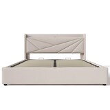 thumbnail of Merax Hydraulisches Polsterbett 180x200 Stauraumbett Doppelbett aus Leinen mit USB Typ C Ladefunktion & Lattenrost Beige