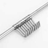 thumbnail of Intirilife Hängeleiste für die Küche aus Edelstahl mit 9 Haken zum Bohren - 49.8 x 3.4 x 2.2 cm Küchen Reling Hakenleiste Küchenstange Wandhalterung