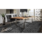 thumbnail of SIT Möbel Baumkante-Esstisch 160 x 85 cm | 26 mm Tischplatte natur aus Akazie | Gestell Stahl silbern | B160xT85xH77cm | 07198-85 | Serie TABLES & CO