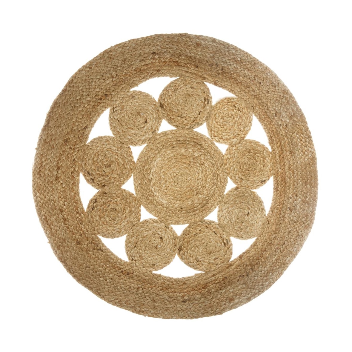 Tapis en Jute motif ajouré D 80 cm